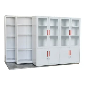 Tủ hồ sơ di động MCF3K3 mặt ngoài 2 tủ cánh kính