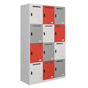 Tủ sắt Locker TU984-3KS sơn tĩnh điện có 12 khoang khóa số